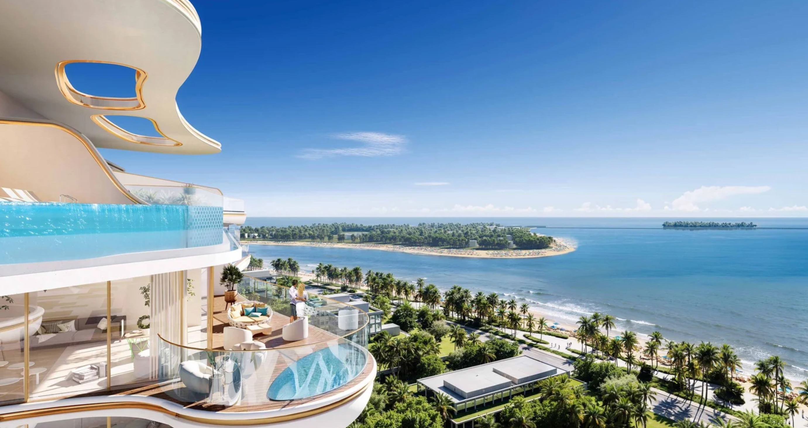 Luxury Balcony with Panoramic Sea View in Beach Walk Grand 2